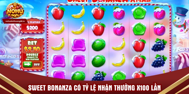 Sweet Bonanza có tỷ lệ nhận thưởng x100 lần